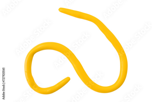 Yellow plasticine isolated on transparent background.