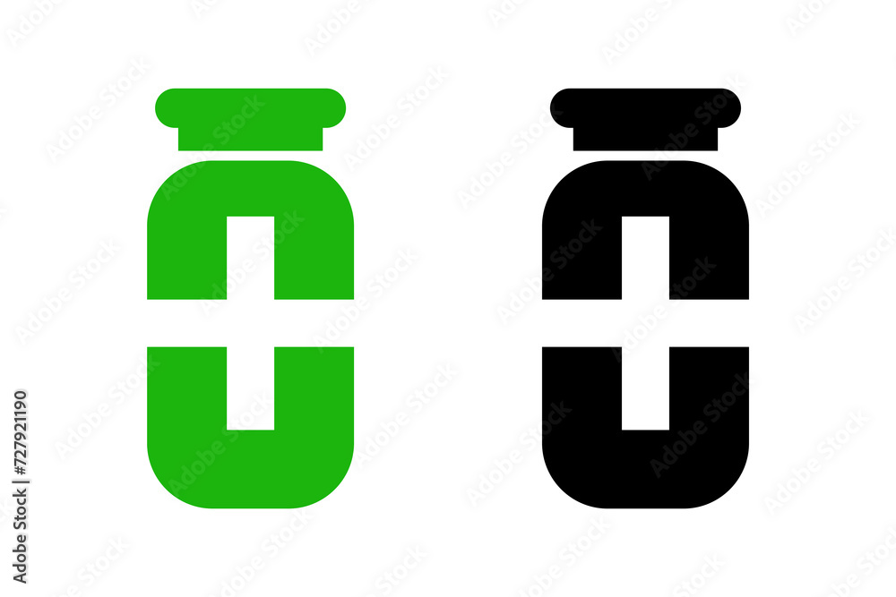 Fototapeta premium The logo for the pharmacy, isolated on a white background. Vector graphics