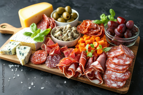 Exquisite French Charcuterie Delight, street food and haute cuisine