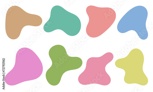 Various of colorful blob flat shapes
