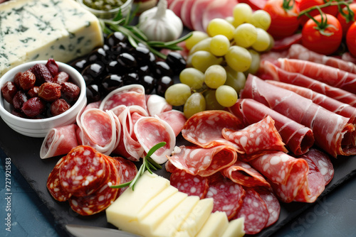 Delectable French Charcuterie Platter., street food and haute cuisine