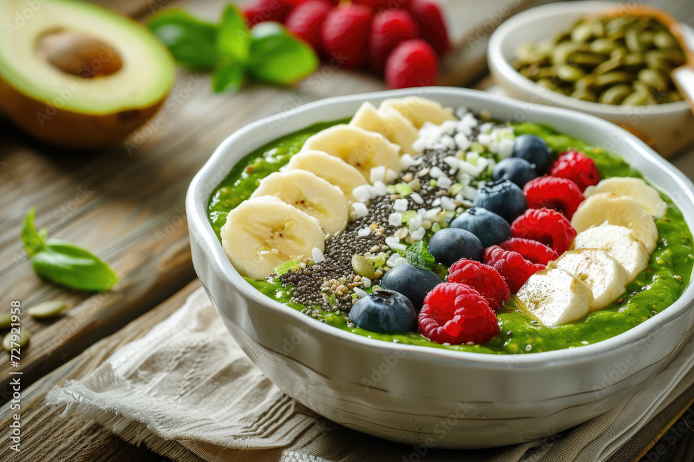 Vibrant Fruit Yogurt Bowl., street food and haute cuisine Vibrant Fruit Yogurt Bowl., street food and haute cuisine