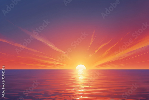 Golden Horizon: Sunset Landscape Background, Painting the Sky with Warm Hues, Capturing the Serenity of Dusk's Embrace, Generative AI. © spotlightstudio