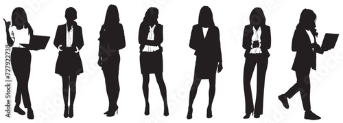 business women set silhouette