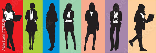 silhouette of business women
