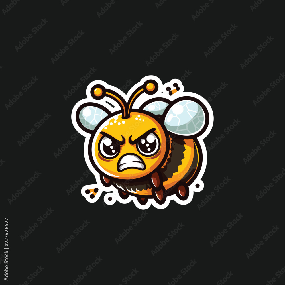 FURIOUS BEE MASCOT ILLUSTRATION VECTOR FURIOUS BEE MASCOT ILLUSTRATION VECTOR
