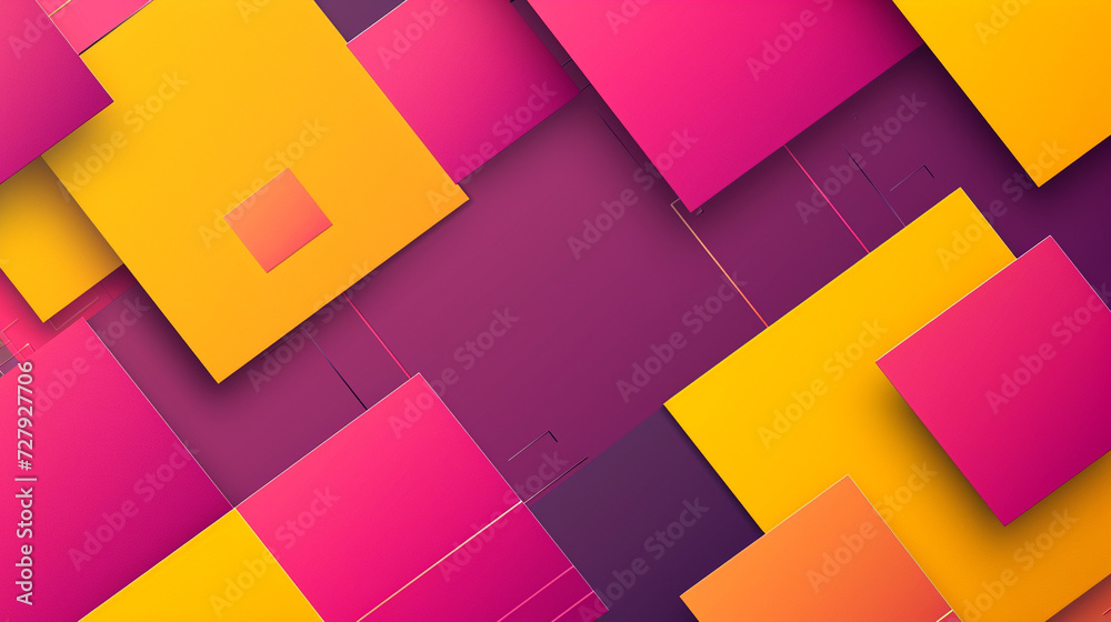 Sunshine yellow, deep pink, eggplant color abstract shape background vector presentation design. PowerPoint and Business background.