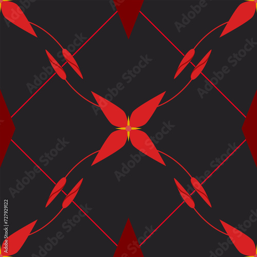 Geometric flower pattern design on plain background