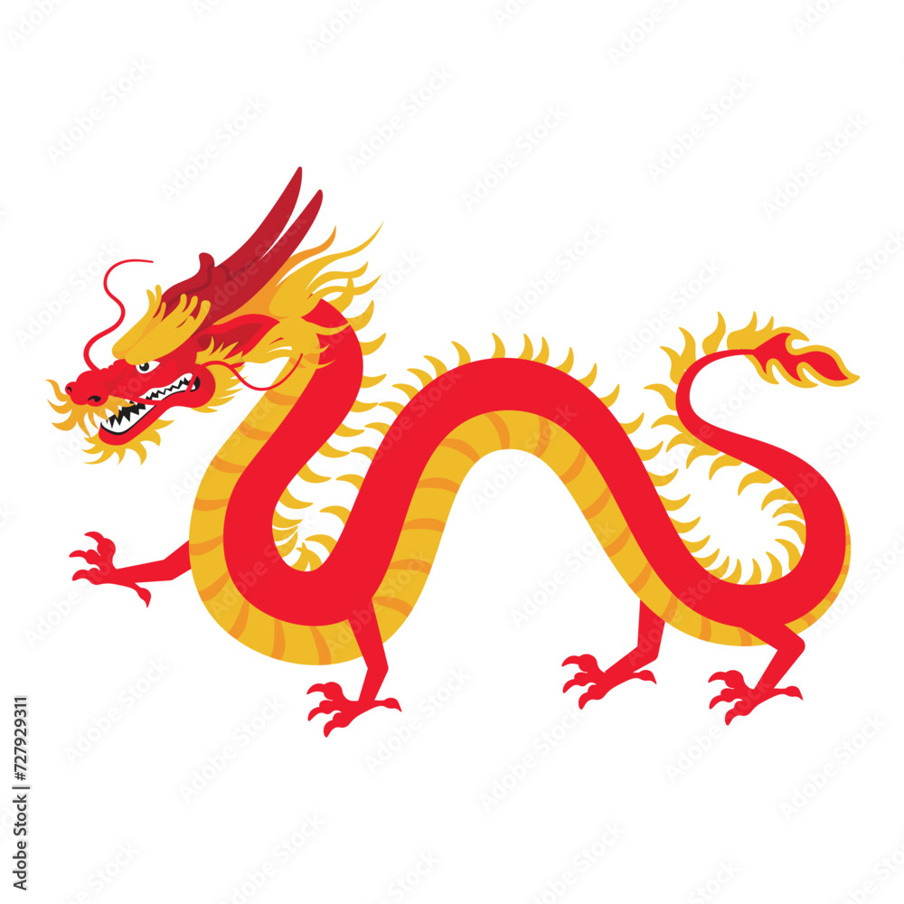 Illustration of Chinese Dragon Illustration of Chinese Dragon