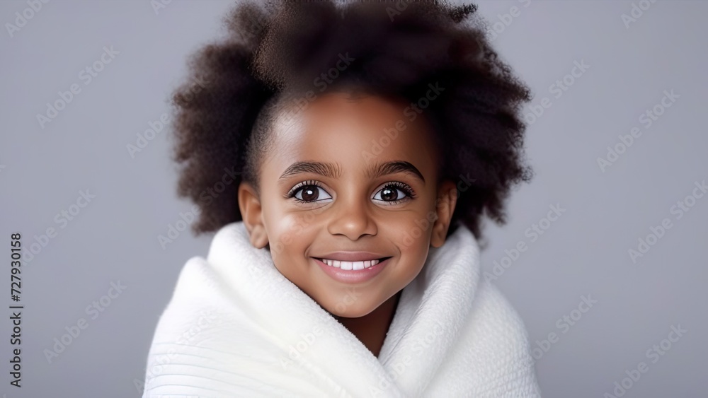 little black girl isolated with the white background happy looks at camera little black girl isolated with the white background happy looks at camera