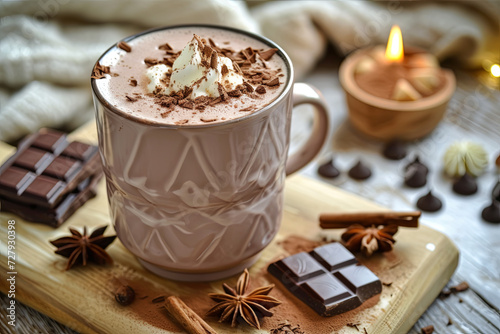 Cup of delicious hot chocolate
