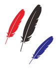 Feather, Silhouette, Sticker.