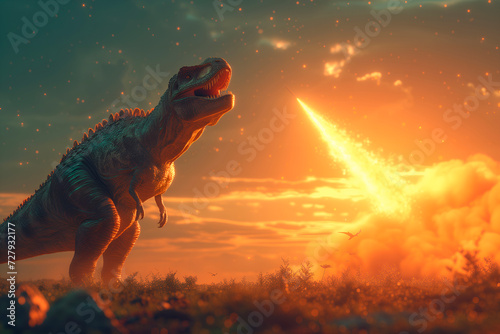 A meteorite hit the Earth 66 million years ago and wiped out the dinosaurs. The impact caused gigantic fires and_out © Kepa
