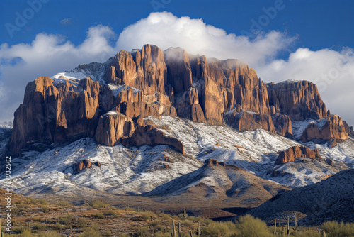 The amazing Superstition Mountains of Arizona, with a rare snow © Fabio