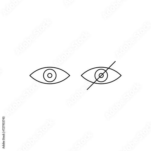 Eyes line icons vector. Visible, Invisible sign.
