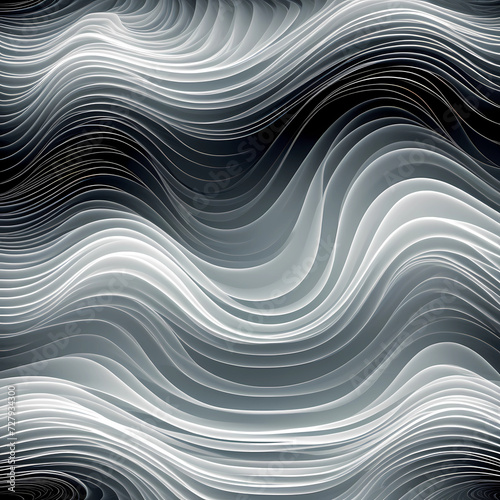  plastic wave composed of many layers, abstract gray multi-layer wave background, delaminated white-gray plastic, artistic backdrop
