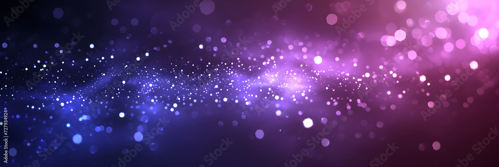 Obraz premium Abstract blue, purple and pink glitter lights background. Night sky with stars. Gradient blue and purple colorful space texture with stardust and milky way. Magic color galaxy