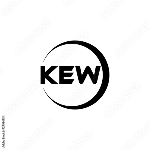 KEW letter logo design with white background in illustrator, cube logo, vector logo, modern alphabet font overlap style. calligraphy designs for logo, Poster, Invitation, etc.