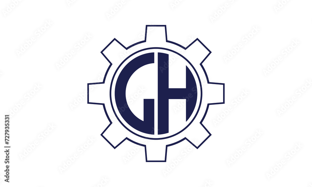 Fototapeta premium LH initial letter mechanical circle logo design vector template. industrial, engineering, servicing, word mark, letter mark, monogram, construction, business, company, corporate, commercial, geometric