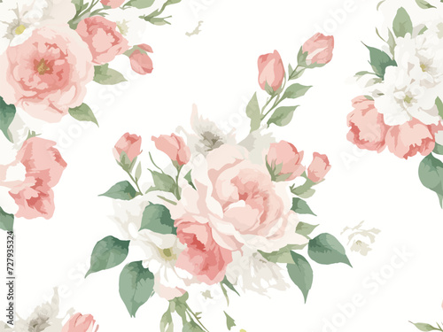 Seamless watercolor floral-patterned background