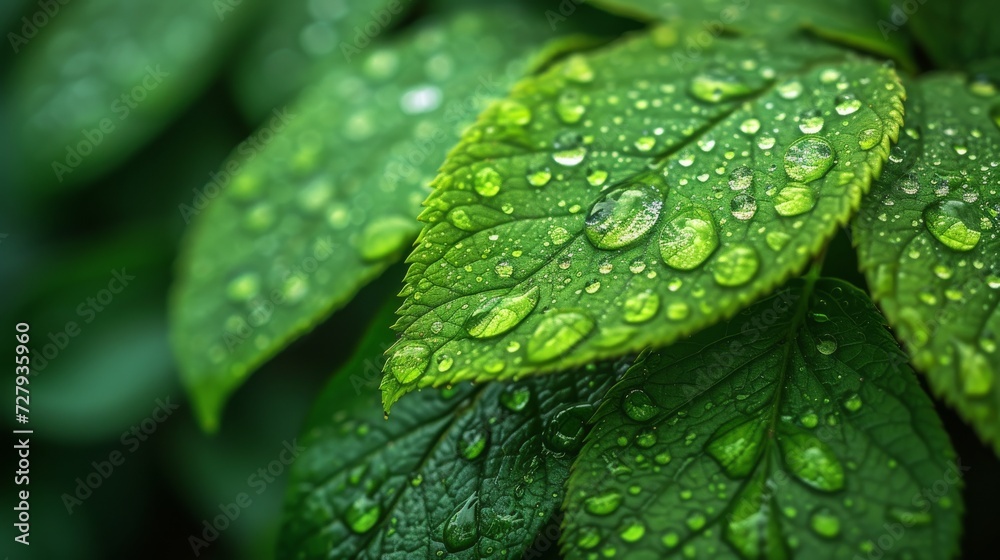 Droplets on Leaves, Close-ups of rain or dew droplets on leaves, emphasizing nature's beauty. Droplets on Leaves, Close-ups of rain or dew droplets on leaves, emphasizing nature's beauty.