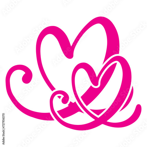 Wallpaper Mural Two hearts in love. Happy Valentine's Day. Vector Illustration isolated on transparent background. PNG Torontodigital.ca