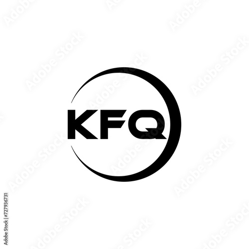 KFQ letter logo design with white background in illustrator, cube logo, vector logo, modern alphabet font overlap style. calligraphy designs for logo, Poster, Invitation, etc.