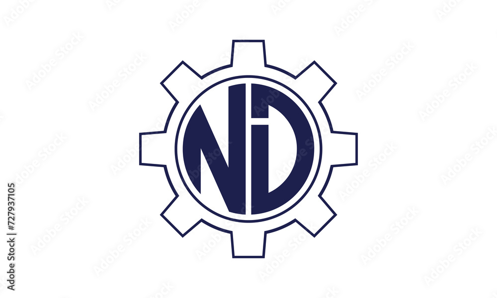 ND initial letter mechanical circle logo design vector template. industrial, engineering, servicing, word mark, letter mark, monogram, construction, business, company, corporate, commercial, geometric ND initial letter mechanical circle logo design vector template. industrial, engineering, servicing, word mark, letter mark, monogram, construction, business, company, corporate, commercial, geometric