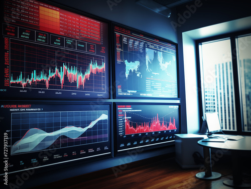 Advanced Trading Floor with Multiple Stock Market Monitors