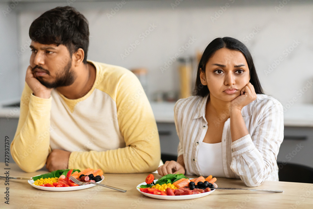 Portrait of frustrated young indian man and woman have quarrel Portrait of frustrated young indian man and woman have quarrel