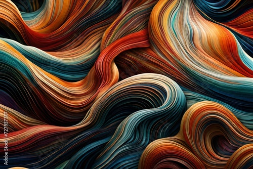 Elegantly flowing waves of color on a textured canvas