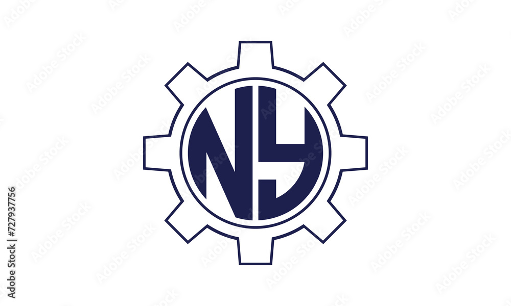 NY initial letter mechanical circle logo design vector template. industrial, engineering, servicing, word mark, letter mark, monogram, construction, business, company, corporate, commercial, geometric NY initial letter mechanical circle logo design vector template. industrial, engineering, servicing, word mark, letter mark, monogram, construction, business, company, corporate, commercial, geometric