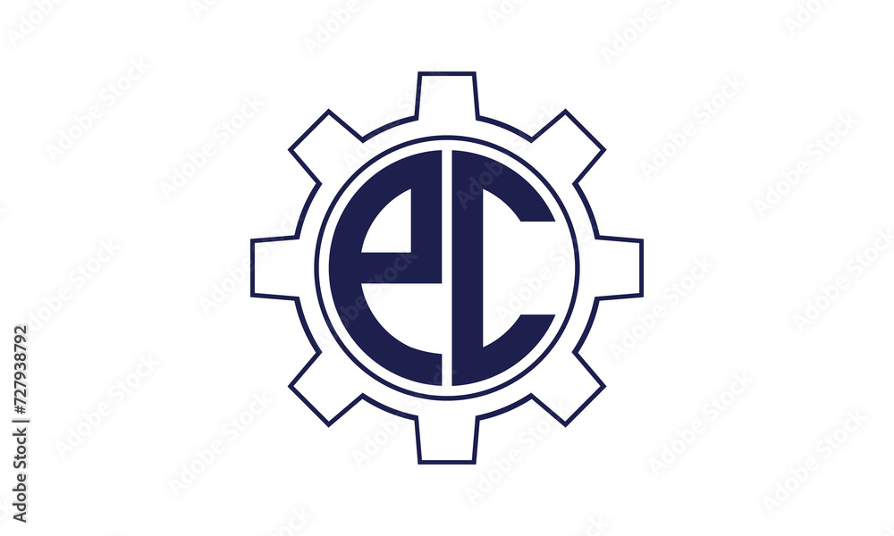 PC initial letter mechanical circle logo design vector template. industrial, engineering, servicing, word mark, letter mark, monogram, construction, business, company, corporate, commercial, geometric PC initial letter mechanical circle logo design vector template. industrial, engineering, servicing, word mark, letter mark, monogram, construction, business, company, corporate, commercial, geometric
