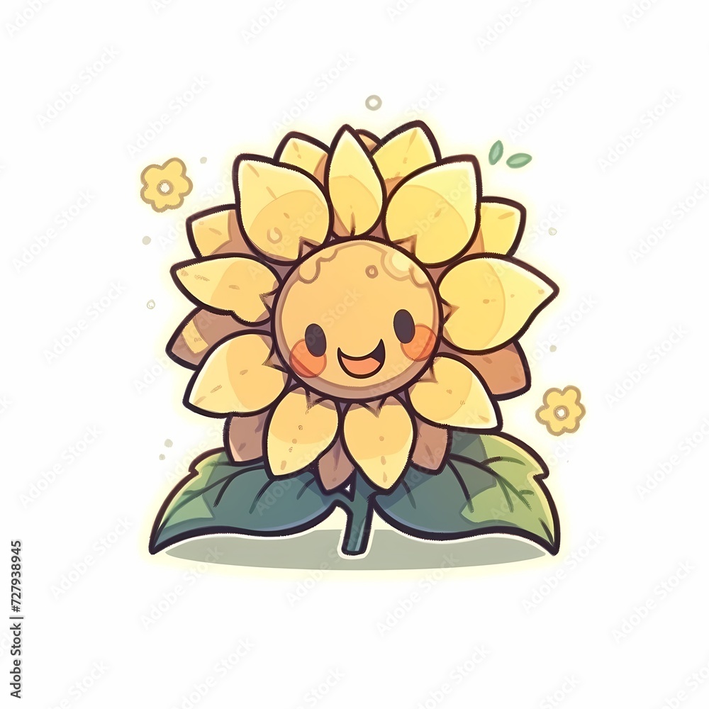 Happy Cartoon Sunflower