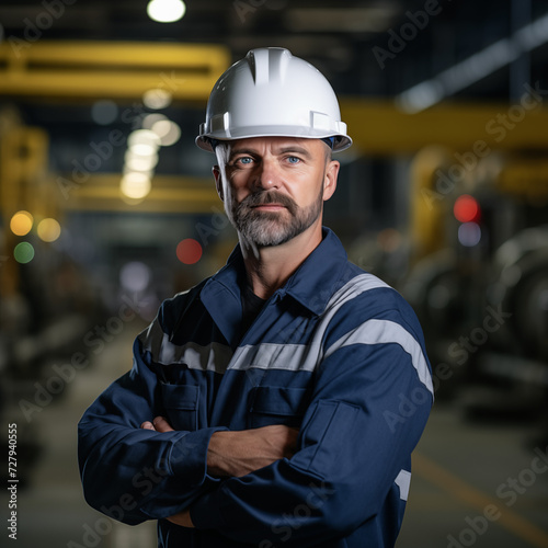 Man in hard hat ready for work