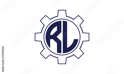 RL initial letter mechanical circle logo design vector template. industrial, engineering, servicing, word mark, letter mark, monogram, construction, business, company, corporate, commercial, geometric