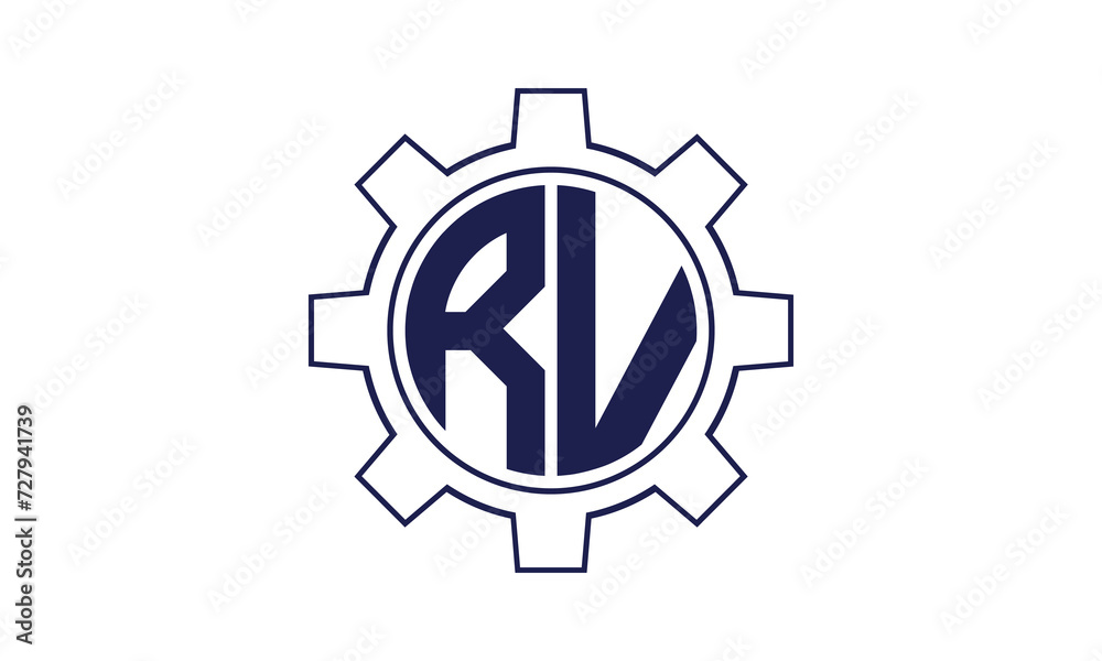 RV initial letter mechanical circle logo design vector template. industrial, engineering, servicing, word mark, letter mark, monogram, construction, business, company, corporate, commercial, geometric RV initial letter mechanical circle logo design vector template. industrial, engineering, servicing, word mark, letter mark, monogram, construction, business, company, corporate, commercial, geometric
