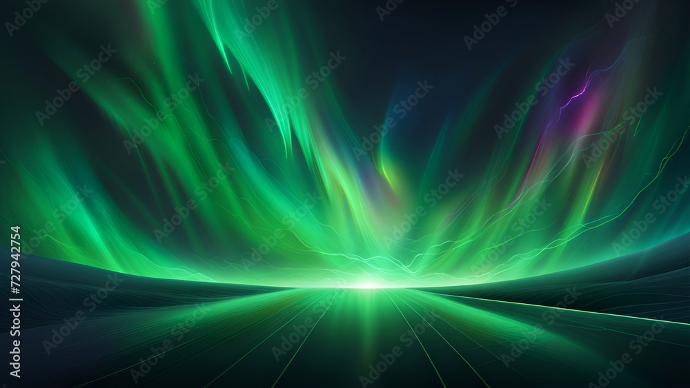 Space of wind Energy Glow, Abstract Green light Background