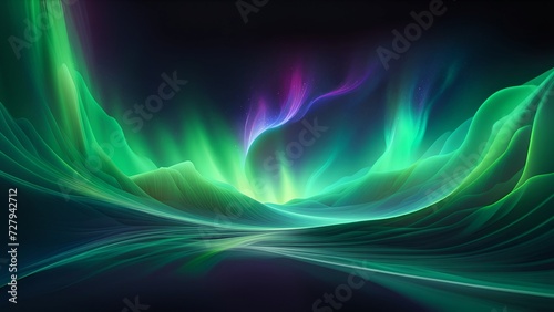 Space of wind Energy Glow, Abstract Green light Background