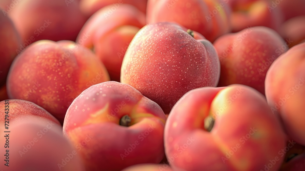 Fresh peach fruits on the table. Healthy food background with free place for text Fresh peach fruits on the table. Healthy food background with free place for text