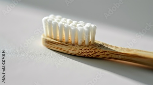 Eco-Friendly Bamboo Toothbrush on a Clean White Surface