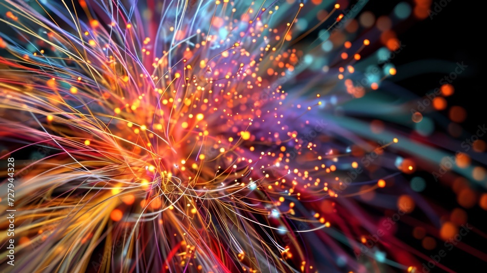 Vibrant Abstract Particle Explosion in Vivid Colors Vibrant Abstract Particle Explosion in Vivid Colors