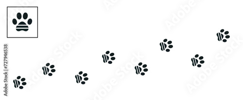 paw print sign and symbol. cat paw