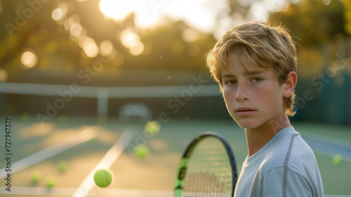 Boy playing tennis © SashaMagic