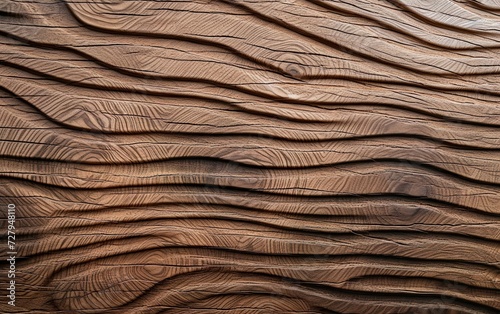 A detail of a wooden wall with linear relief