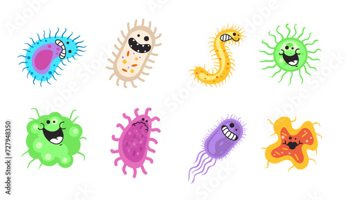 Germ virus antibacterial anti bacteria bacterial control concept. Vector flat graphic design illustration