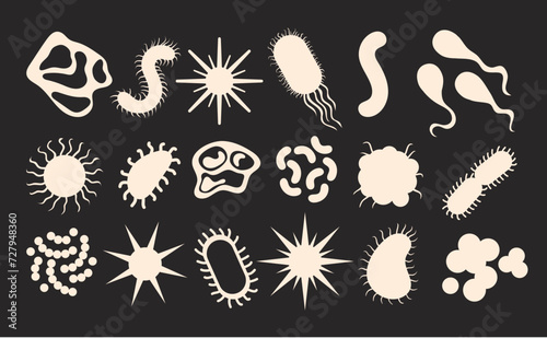 Germ virus antibacterial anti bacteria bacterial control concept. Vector flat graphic design illustration