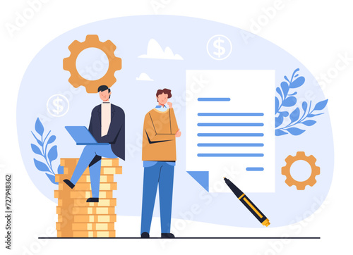 Business partnership deal concept. Vector flat graphic design illustration