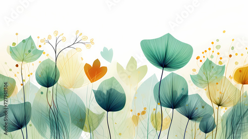 Abstract art botanical green background. Luxury wallpaper and banner. © Tetiana