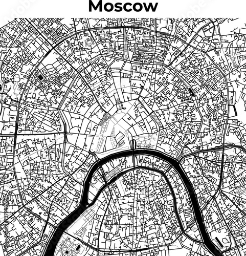 Moscow City Map, Cartography Map, Street Layout Map 